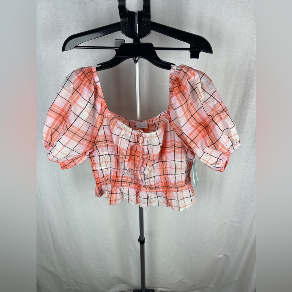 Abound SQUARE NECK YARN DYE TOP IN CORAL PINK Size Large NWT - Picture 2 of 11